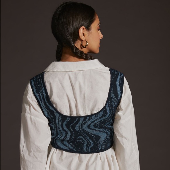 ✨ Anthropologie Cropped Marble Vest - Picture 4 of 5